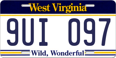 WV license plate 9UI097