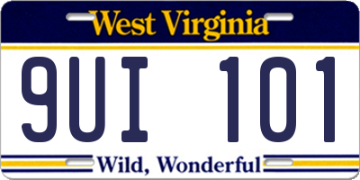 WV license plate 9UI101