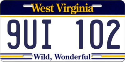 WV license plate 9UI102