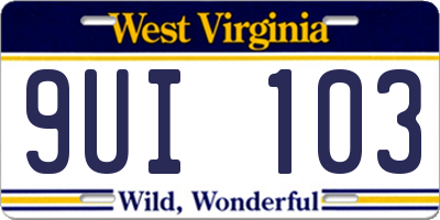 WV license plate 9UI103