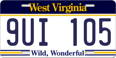 WV license plate 9UI105