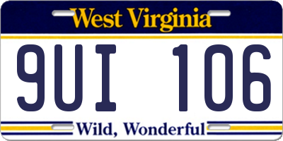 WV license plate 9UI106