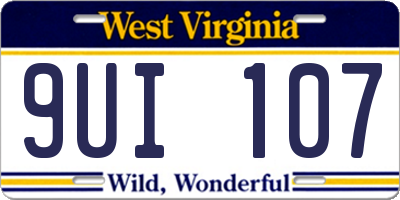 WV license plate 9UI107