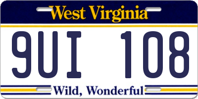 WV license plate 9UI108