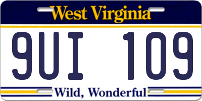 WV license plate 9UI109