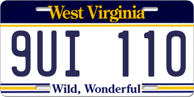 WV license plate 9UI110