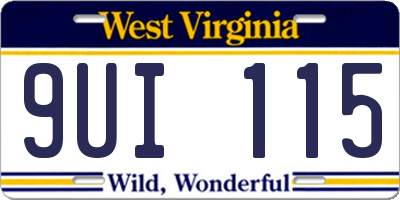WV license plate 9UI115
