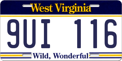 WV license plate 9UI116