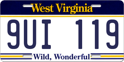 WV license plate 9UI119