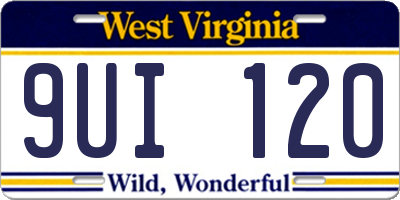WV license plate 9UI120