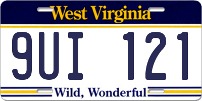 WV license plate 9UI121