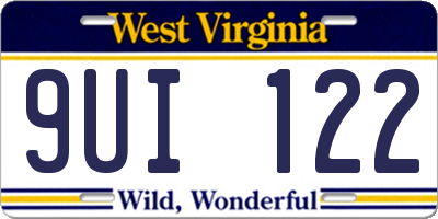 WV license plate 9UI122