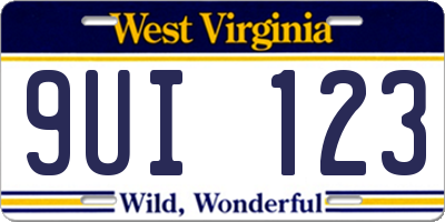 WV license plate 9UI123