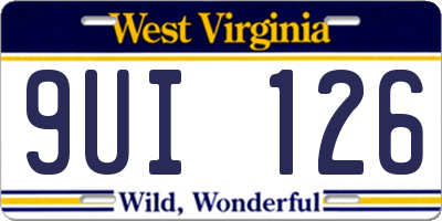 WV license plate 9UI126