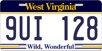 WV license plate 9UI128