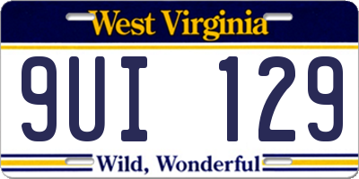 WV license plate 9UI129