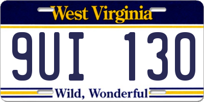 WV license plate 9UI130
