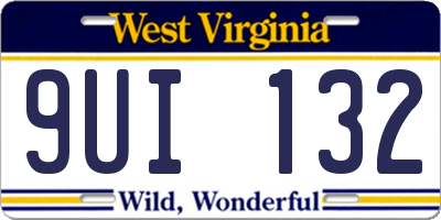WV license plate 9UI132