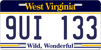 WV license plate 9UI133