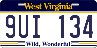 WV license plate 9UI134