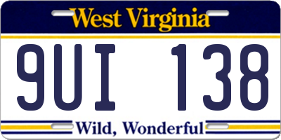 WV license plate 9UI138