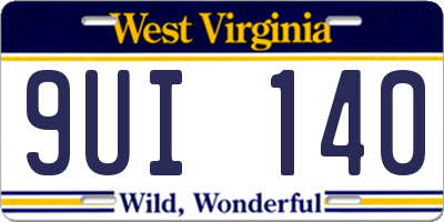 WV license plate 9UI140