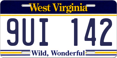 WV license plate 9UI142