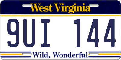 WV license plate 9UI144