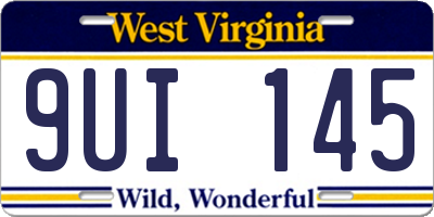 WV license plate 9UI145