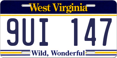 WV license plate 9UI147