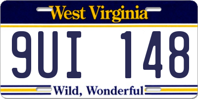 WV license plate 9UI148
