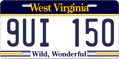 WV license plate 9UI150