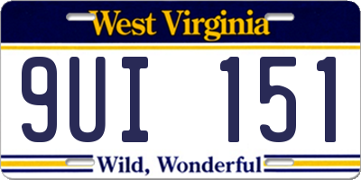 WV license plate 9UI151
