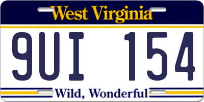WV license plate 9UI154