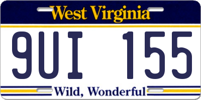 WV license plate 9UI155