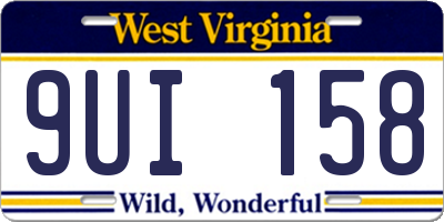 WV license plate 9UI158