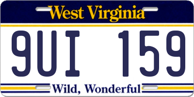 WV license plate 9UI159