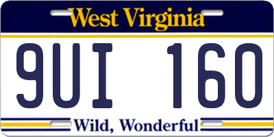 WV license plate 9UI160