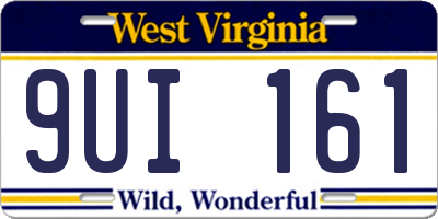 WV license plate 9UI161