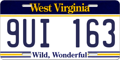 WV license plate 9UI163