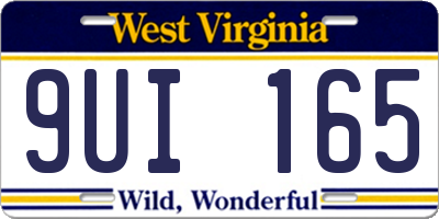 WV license plate 9UI165