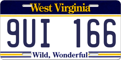 WV license plate 9UI166