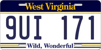 WV license plate 9UI171