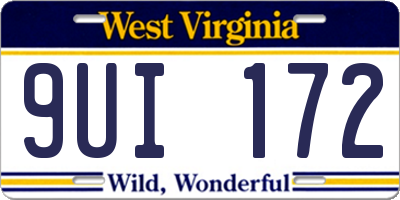 WV license plate 9UI172