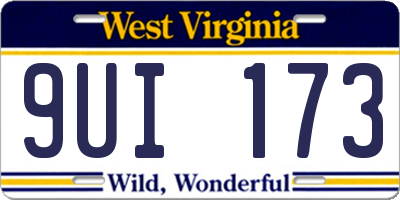 WV license plate 9UI173