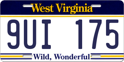 WV license plate 9UI175