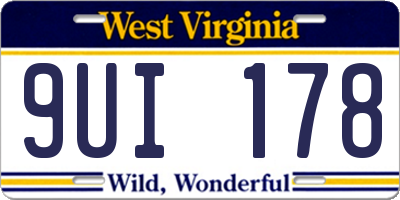 WV license plate 9UI178