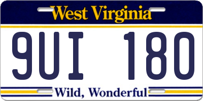 WV license plate 9UI180