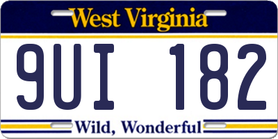 WV license plate 9UI182