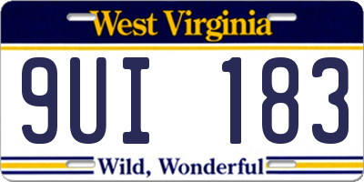 WV license plate 9UI183